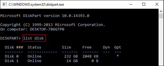 input list disk