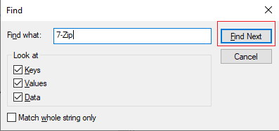 Input the name of uninstalled software to find the folder.