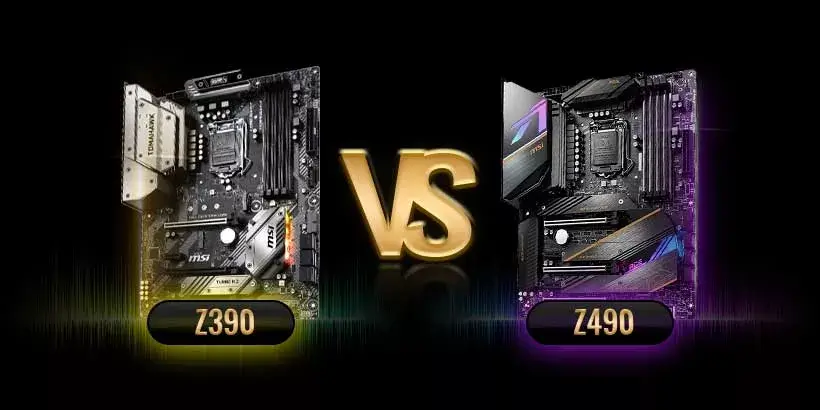 compare the differences of z390 vs z490 chipsets