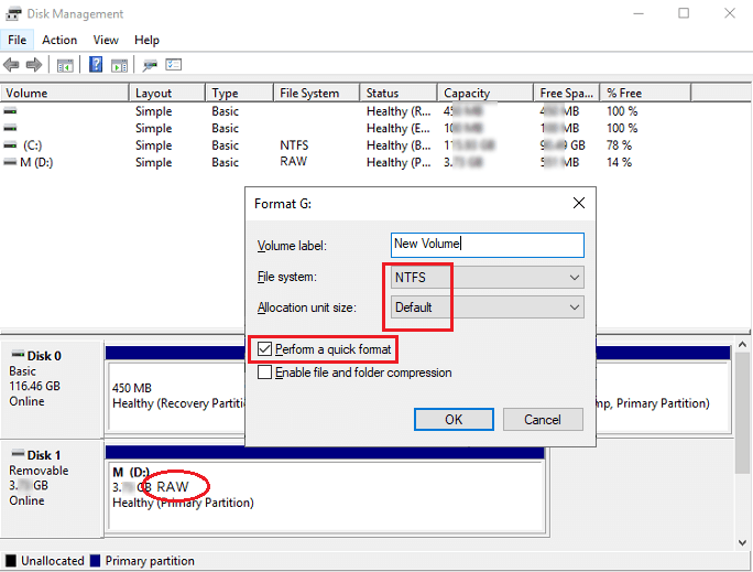 Click USB drive and format it.