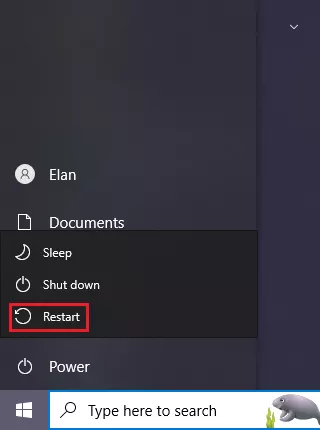 Reboot pc