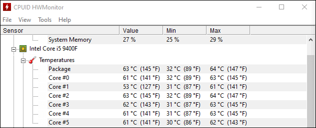 temp of full cpu with aftermarket fan