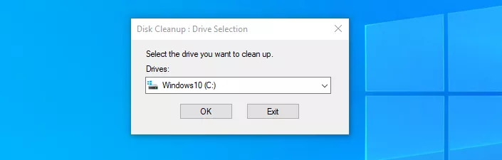  Select the drive you want to clean and click OK