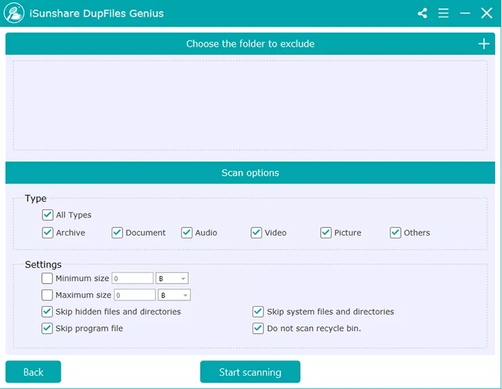 Customize the scanning strategy