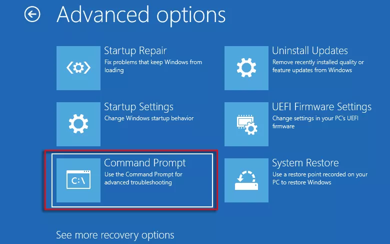 Choose Command prompt.