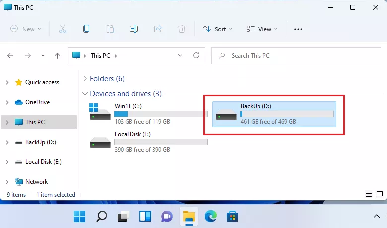 Click backup drive