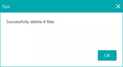 Successfully delete files.