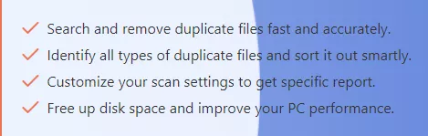 The features of Dupfiles Genius.