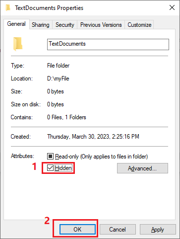 Check Hidden
