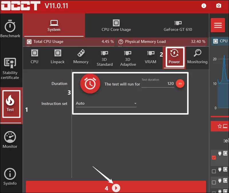stress test via occt