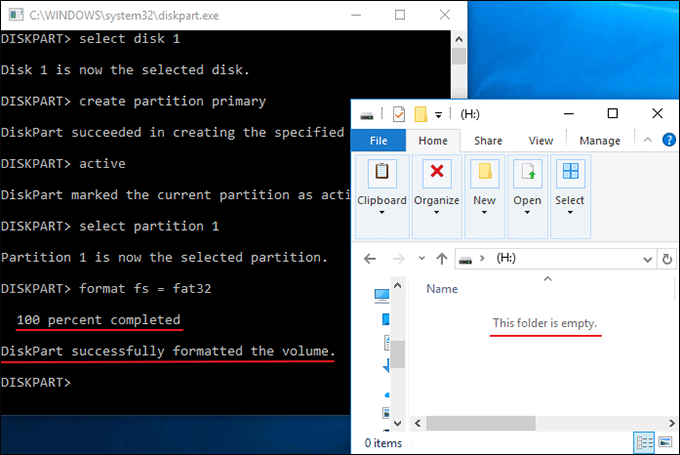 usb drive is empty and working properly