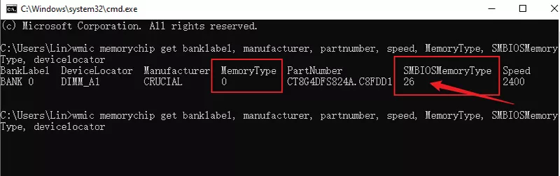 check smbiosmemory type code