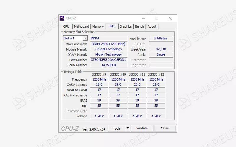 see the parameters of each ram module