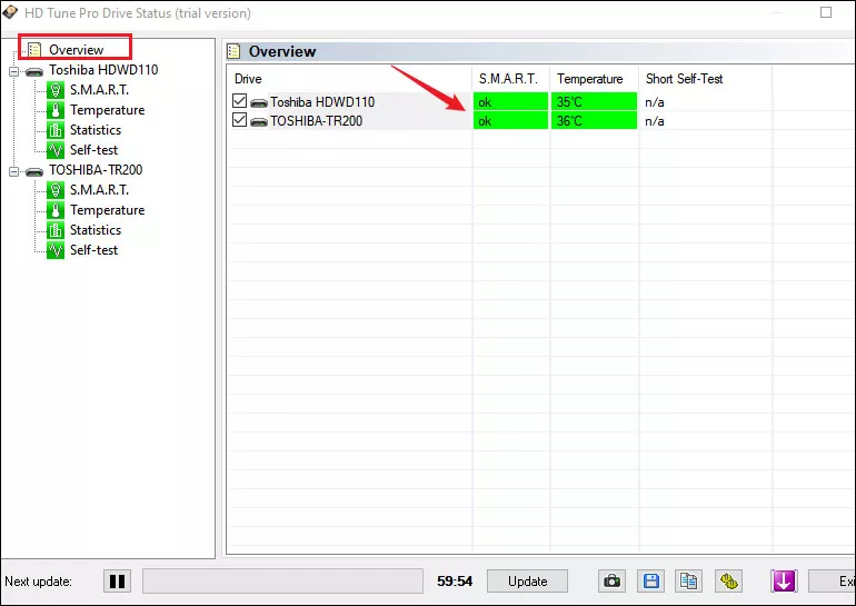 check ssd health via hdtunepro