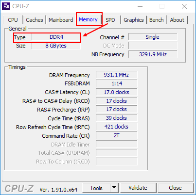How Check RAM Type is or DDR4 Windows 10/8/7