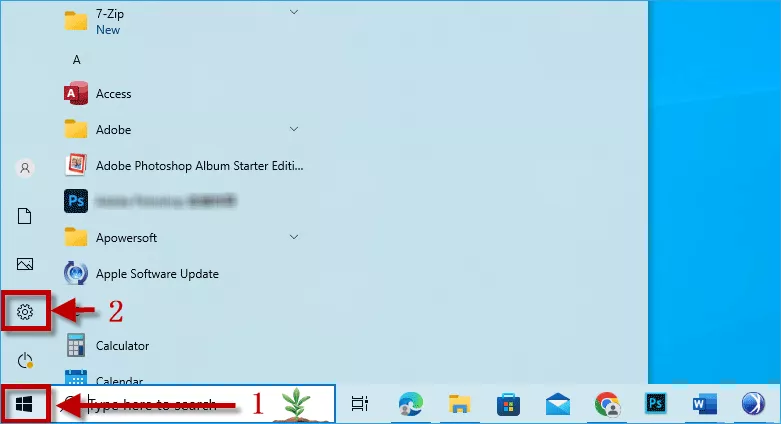 Click Start then open Settings