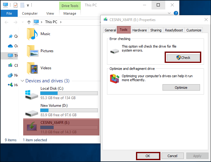 run check disk windows 10