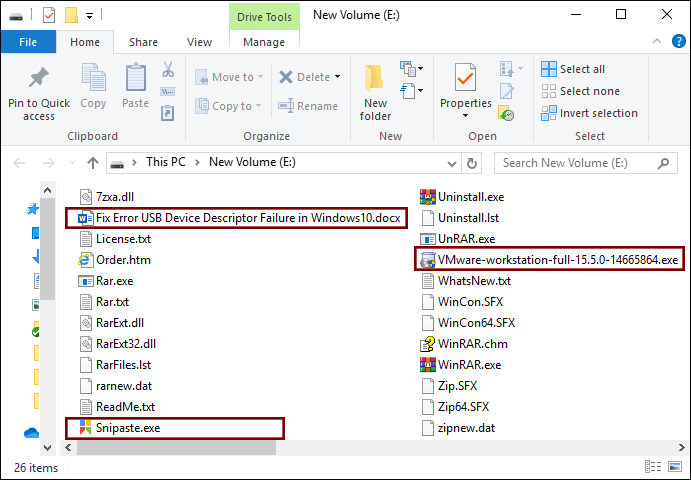 open folder o check recovery files