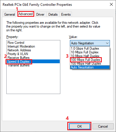 Click speed & duplex