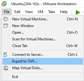 select export to ovf