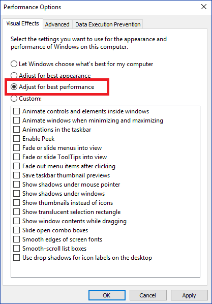Forbbidden the visual effects in VMware
