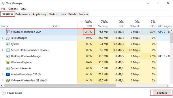 disable programs occupied cpu