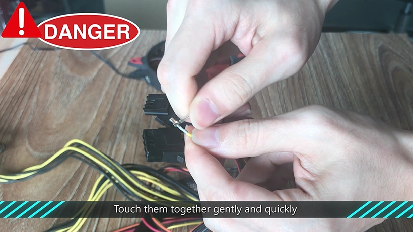 touch them together gently and quickly