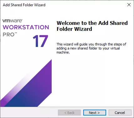 add shared folder wizard
