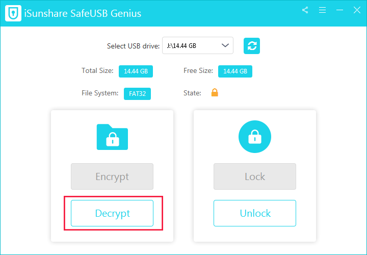 Click Decrypt button