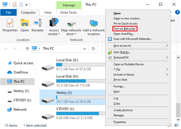 Turn on your BitLocker