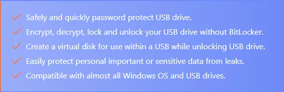 The features of iSunshare SafeUSB Genius