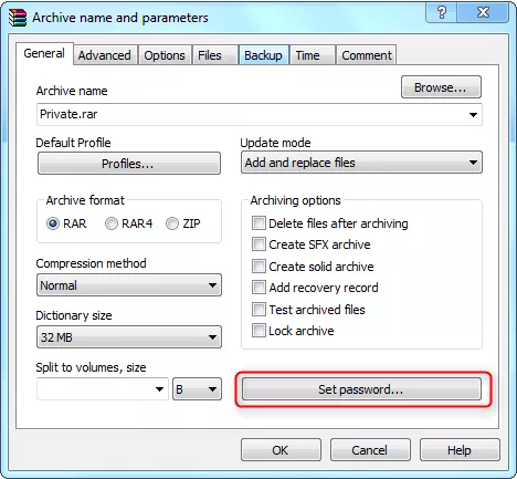Click Set password in the pop-up window