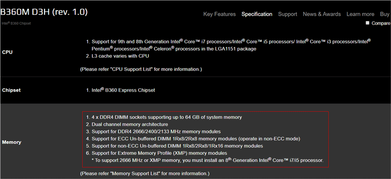 compatibility of motherboard and ram