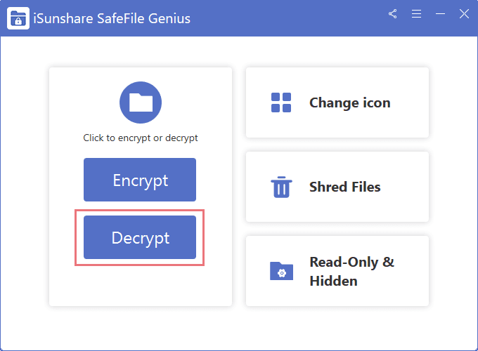 Click Decrypt button to unlock your files.