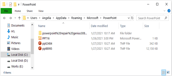 paste the destination path