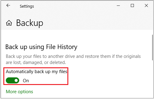 automatically back up  my files