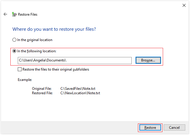 file location
