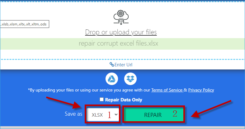 Save as Xlsx and choose REPAIR.