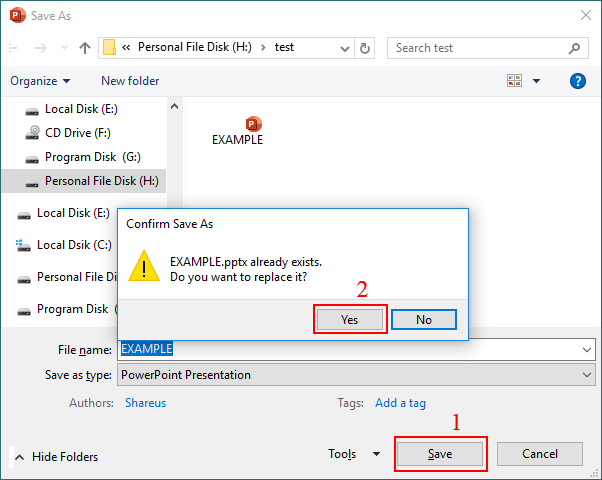 save the file