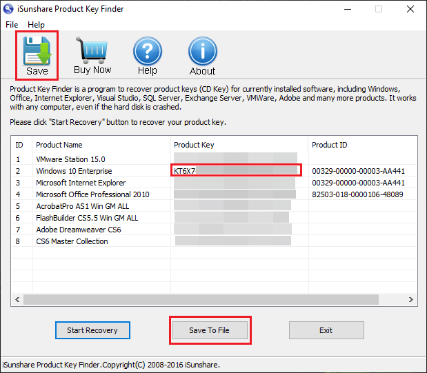 windows 10 product key found result
