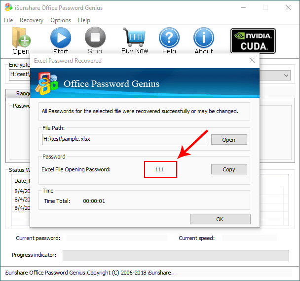 recover password result