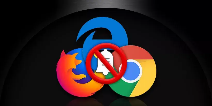disable web notifications in chrome firefox and edge