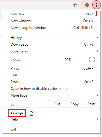 open chrome settings window