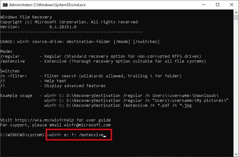 paste the command