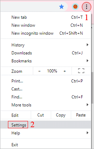 open chrome settings window
