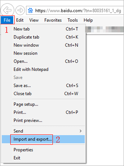 import and export settings