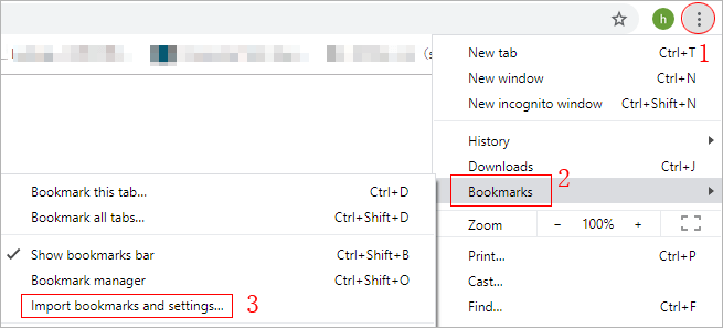 open import bookmarks settings
