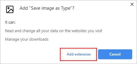 click add extension to confirm