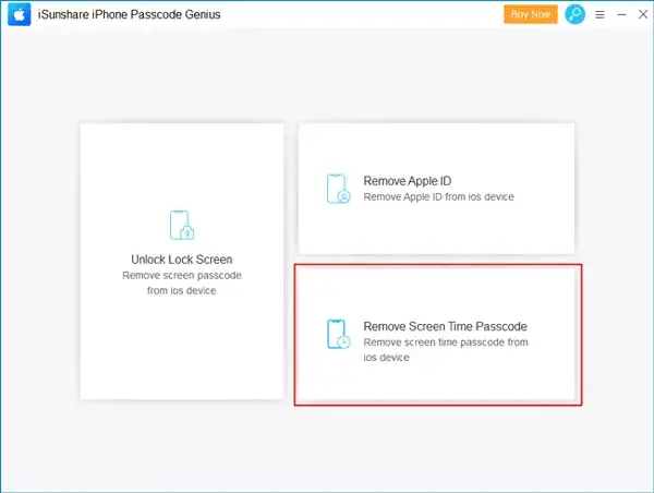 select remove screen time passcode option