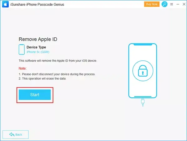 start removing apple id